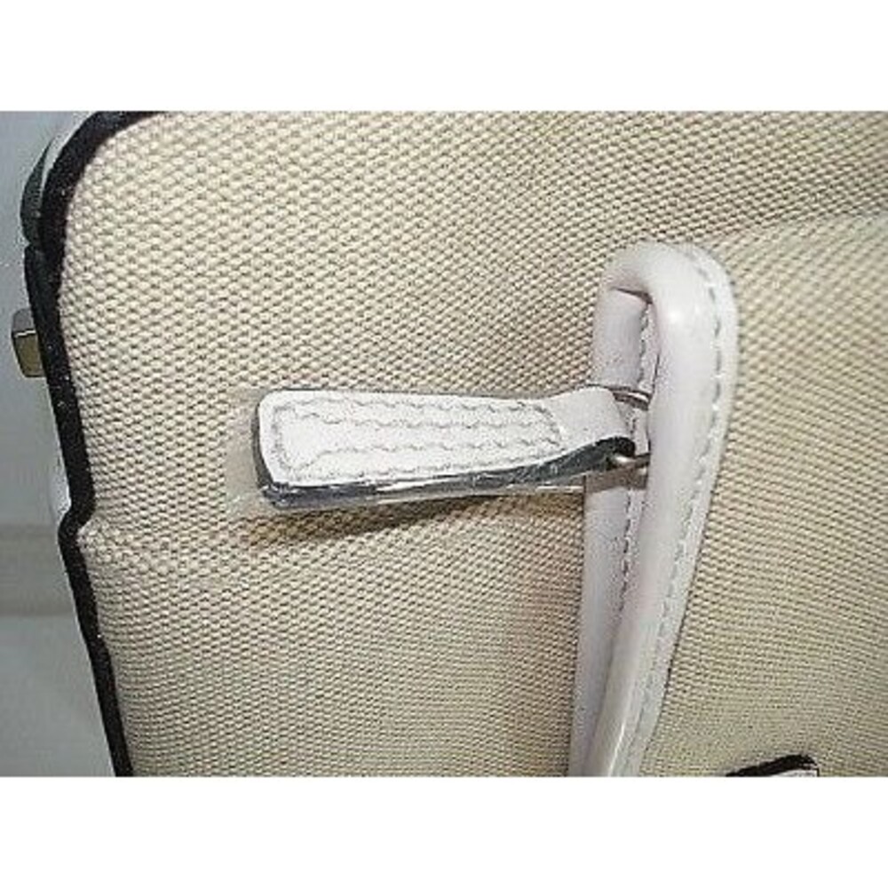 Stone Mountain Shoulder Bag Cream Canvas Leather Trim Purse Handbag NWOT - Picture 6 of 10